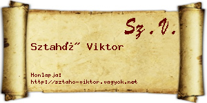 Sztahó Viktor névjegykártya