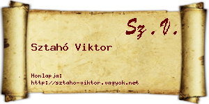Sztahó Viktor névjegykártya